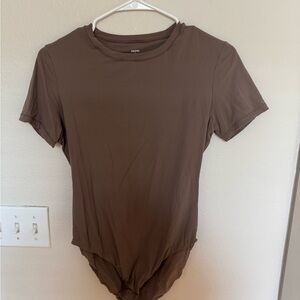 SKIMS Brown Short Sleeve Bodysuit